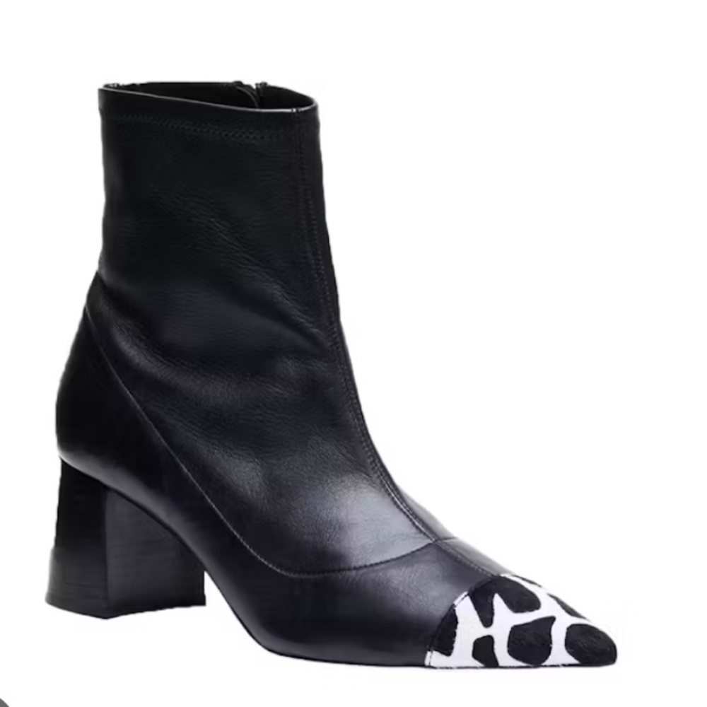 FRANCES VALENTINE Women's Belle Pointed Toe Black Booties Size 8.5B